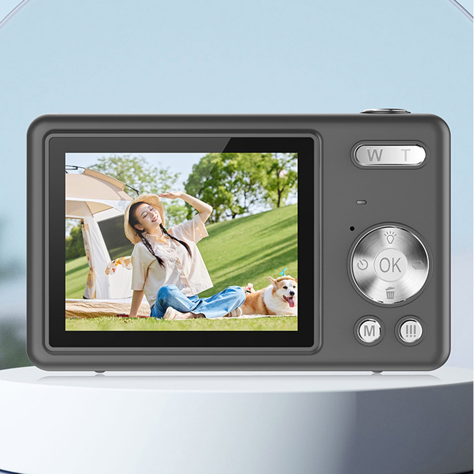 Digital Camera, Fhd 1080P Kids Camera Point And Shoot Digital Camera With 16X Anti Shake Date Stamp, 32Gb Card, Vintage Compact Small Camera For Boy Girl Teens Student Kids Gray With 32Gb Card