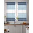 thumbnail image 4 of Sheer Curtains 72 Inches Long 2 Panels Set for Bedroom, Haze Blue Aqua Stripe Semi Sheer Curtains for Windows, Modern Art Horizontal Striped Voile Window Treatments Rod Pocket Curtain, 4 of 7
