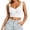 White, variant on Women's Seamless Ribbed Tank Top with Padded Cups V-Neck Cropped Cami for Yoga and Daily Wear, 1 Piece, S-L