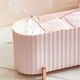 thumbnail image 4 of Caja de almacenamiento Beauty Egg con tapa transparente | Organizador de 4 compartimentos para hisopos, esponjas y discos de algodón | Organizador de tocador y encimera para baño, 4 of 7
