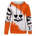 thumbnail image 4 of WEAIXIMIUNG Chandails en Molleton Courts pour Femmes Imprimé Citrouille Manches Longues avec Poche Sweat à Capuche Mignon Pull Décontracté, 4 of 4