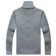 thumbnail image 2 of Hfyihgf Men's Fleece Lined Cardigans Sweaters Winter Warm Slim Fit Full Zip Long Sleeve Stand Collar Thicken Knit Sweater Coats with Pockets(Gray,L), 2 of 3