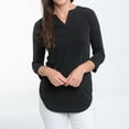 thumbnail image 2 of Elsie & Zoey Daisy XL 3/4 Sleeve V-Neck Black Tunic Blouse Set for Women, 2 of 6