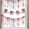 thumbnail image 4 of Lypsnake 8.2FT Red White and Blue Patriotic Bow Banner, Stripe Solid Fabric Hand Tie Ribbon Garland,Reusable Hanging Bunting for Wall Porch Indoor Outdoor 250th Anniversary Memorial Day Layout, 4 of 7