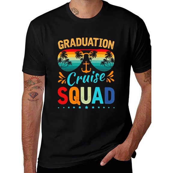 Potopok Graduation Cruise Squad 2026 Funny Cruising Graduation Trip T-Shirt,Black - S