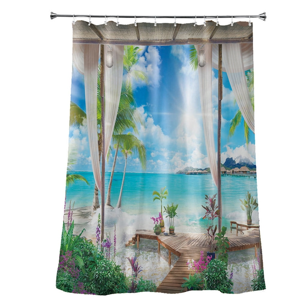 Details about   New 3D Printed Long Shower Curtain Waterproof Polyester Bathroom Shower Curtains 