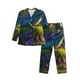 thumbnail image 1 of Balery Cute Blue Frog Pijama para Hombre de Dos Piezas con Manga Larga, Conjunto de Dormir y Descanso Suave con Bolsillos-Small, 1 of 7