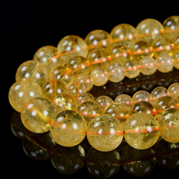 Citrine Gemstone Grade AAA Orange Yellow Round 4MM 5MM 6MM 8MM Loose Beads November Birthstone