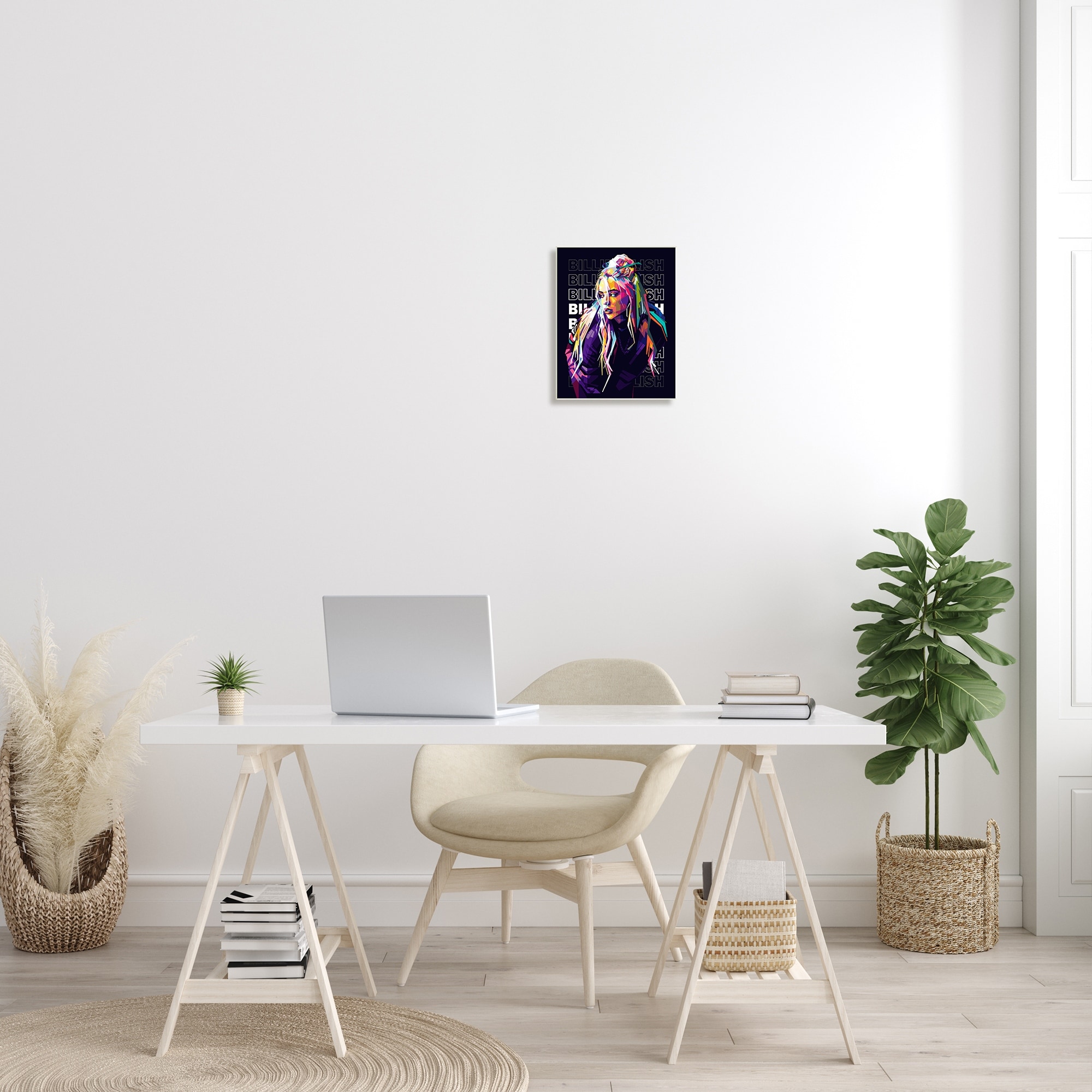 Stupell Industries Billie Eilish Modern Abstract Geometric Portrait Famous Figure, 10 x 15, Design by Birch&Ink