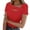 Red, variant on RYRJJ Womens Summer Tops Casual Short Sleeve Slim Fitted Y2K Shirts Ribbed Knit Cutout Blouse Top(Brown,XXL)