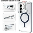 thumbnail image 2 of Dteck Samsung Galaxy S24 Clear Case with Camera Cover Stand,Military Grade Protection Compatible with MagSafe Slim Shockproof Magnetic Case Cover for Samsung Galaxy S24 ,Blue, 2 of 6
