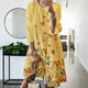 thumbnail image 5 of Sonducket Vestido Midi de manga larga estampado cuello gran columpio cintura alta ropa de mujer Vestidos Amarillo 5XL, 5 of 8