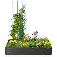 thumbnail image 1 of Outsunny Bac de Jardin Surélevé avec 2 Cages à Tomates à Treillis, Noir, 1 of 9