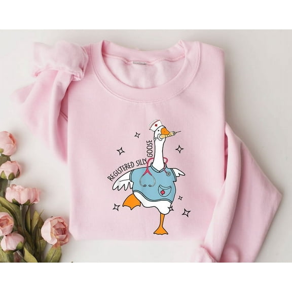 Silly Goose Registered Nurse Sweatshirt, Nursing Student Hoodie, Nursing School, Nurse Shirt, For Work RN, Nurse Life Sweatshirt, CNA Hoodie