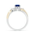 thumbnail image 2 of ANGARA Lab Grown 1 Ct Sapphire & Lab Diamond Ring for Women in 14K White & Yellow Gold (Size-6mm) | September Birthstone, Anniversary, Jewelry Gift for Women | Lab-Grown Blue Sapphire Ring, 2 of 7