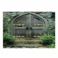 thumbnail image 1 of Rustic Cutting Board, Unique Castle Traditional Middle Age Heritage Doorway Aged Entrance Picture, Decorative Tempered Glass Cutting and Serving Board, Small Size, Brown Green, by Ambesonne, 1 of 1