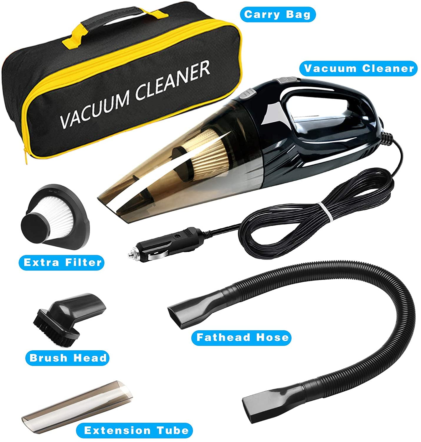 NEIKO 53730A Portable Car Vacuum Cleaner Wet Dry, Wet Vacuum Cleaner f –  NEIKO®