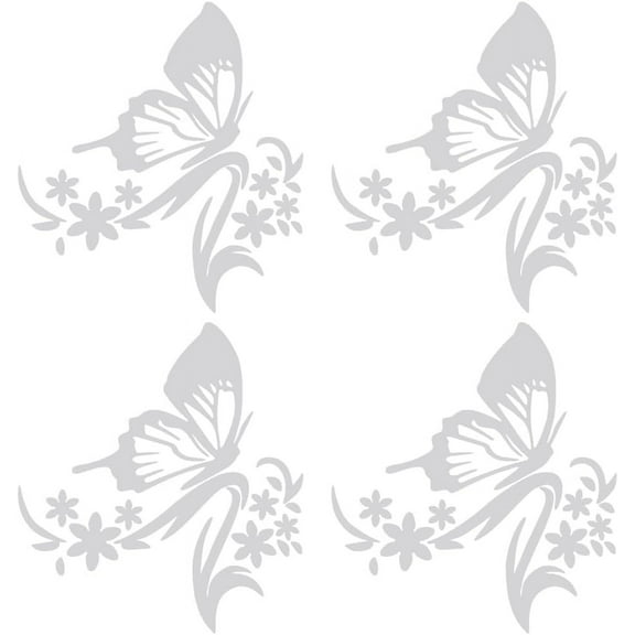 DIY 6 Sheets Butterfly Car Decal Set Car Rearview Mirror Stickers Reflective Decals Vinyl Waterproof Sticker Women Car Stickers for Auto Truck SUV Wall Art Laptop White DIY