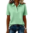 thumbnail image 6 of Womens Polo Shirts Short Sleeve Collared Button Cute Summer Tops Dressy Casual Quick Dry Office Work Blouse, XL, 6 of 6