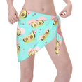 thumbnail image 3 of Kll Avocado Lovers Print Women'S Sarong Coverups Short Bathing Suit Wrap Skirt Beach Wrap Swimsuit Cover Ups, 3 of 7