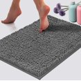 thumbnail image 2 of Alfombrilla de baño de felpa suave y absorbente de chenilla, lavable a máquina, antideslizante, adecuada para bañeras y duchas, 2 of 5