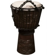 Sawtooth Tribe Series 8" Hand-Carved Congo Design Rope Djembe