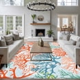 thumbnail image 3 of 6'x9' Area Rugs, Ocean Coral Indoor Outdoor Area Rug for Living Room Bedroom, Orange Red Green Turquoise Plant Branch Washable Bathroom Rugs Kitchen Floor Carpet Mats Home Decor Aesthetic, 3 of 8