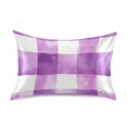 thumbnail image 7 of Yayeee Pillowcase Queen Size Set of 2 Satin Wrinkle Resistant Pillow Case, Purple and White Pattern, 7 of 7