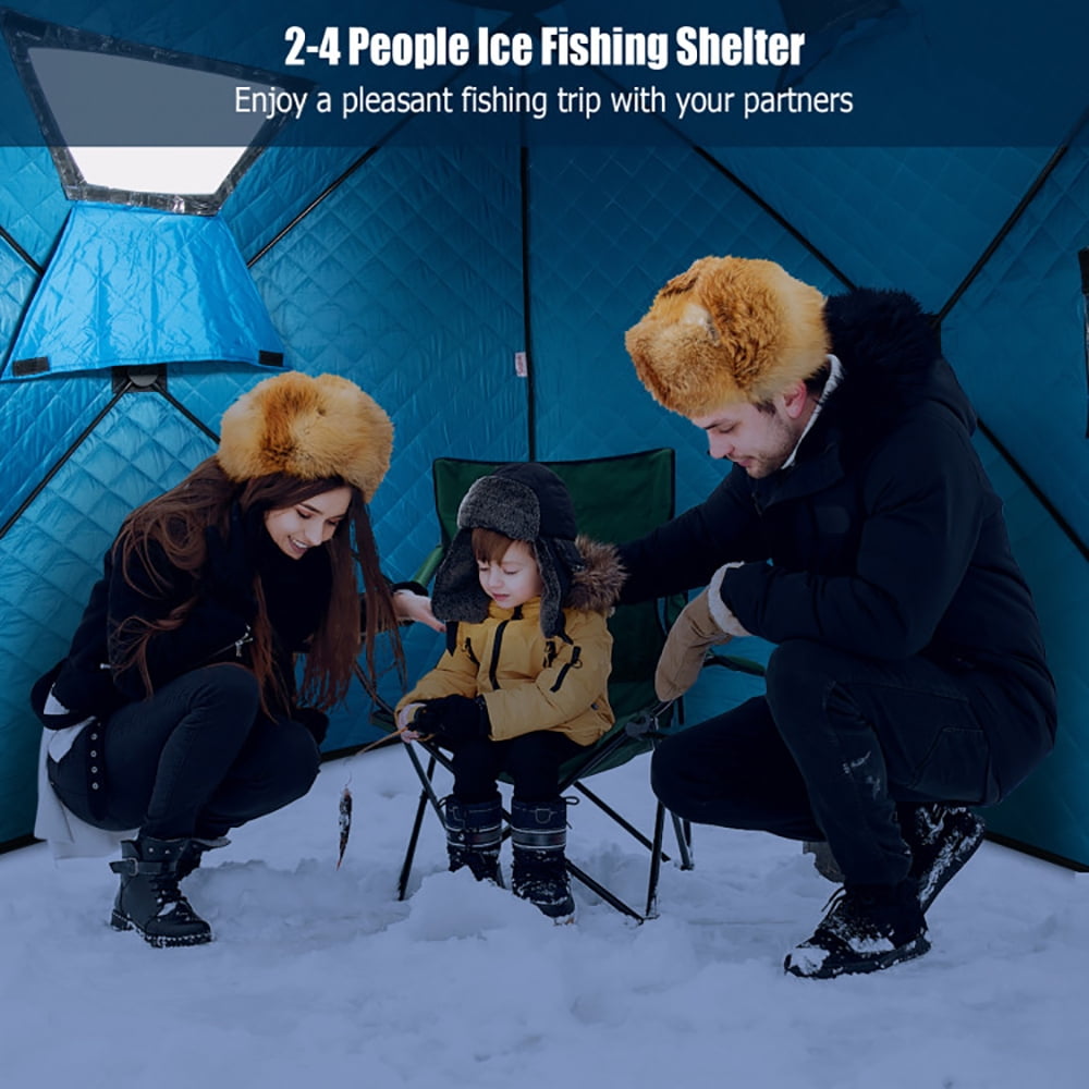 Aimee Lii Portable 2 Person Ice Shanty with Cotton Padded Walls, Oversize Privacy Tent, Easy Set Up Privacy Shelter, Blue Aimee Lii Portable 2 Person Ice Shanty with Cotton Padded Walls, Oversize Privacy Tent, Easy Set Up Privacy Shelter, Blue