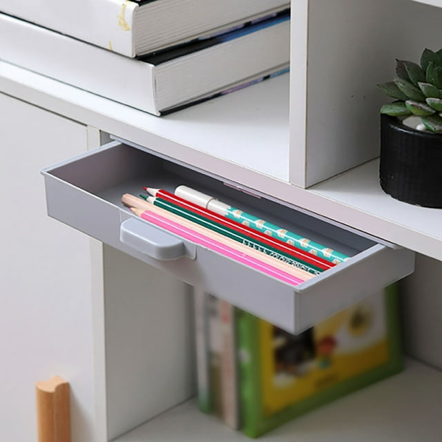 Tiroir de Rangement sous le Bureau Organisateur de Tiroir sous le Bureau pour Papeterie et Accessoires pour Ranger Stylos Règles Boussoles Conteneurs de Préparation de Repas en Papier et Verre avec Couvercles