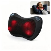 12V Car Massage Seat Cushion, Shiatsu Massager with Heat and Adjustable Speed, 3D Kneading for Neck Back Shoulder,