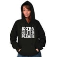 thumbnail image 3 of Extra Gluten Please Foodie Love Carbs Unisex Plus Fleece Graphic Hoodie Brisco Brands 5X, 3 of 5