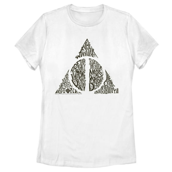 Women's Harry Potter Deathly Hallows Secret Graphic Tee White Small