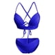 thumbnail image 3 of Traje de baño de 2 piezas para mujer, trajes de baño para mujer, traje de baño de mujer, bikini de color liso con aberturas, 3 of 4