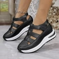 thumbnail image 2 of Dakaela Women's Hollow out Casual Sandals Platform Wedge Walking Shoes Thick Slip on Sneakers Black 6, 2 of 8
