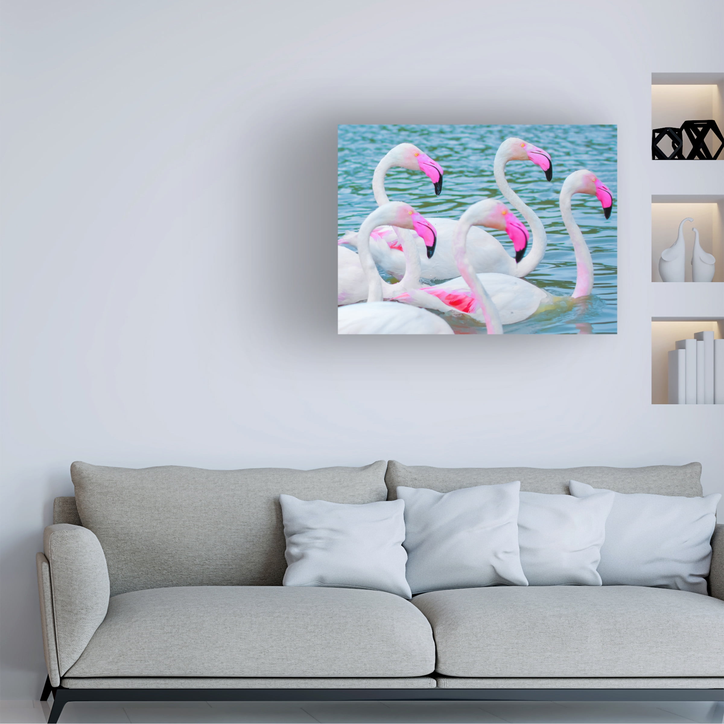 Ben Heine 'Flamboyant Of Flamingos 3' Canvas Art