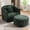 Chair+Ottoma Green, variant on Arouseden 31" Large Green Round Storage Ottoman with Tray,Chenille Upholstered Ottomans Coffee Table,Large Round Ottoman with Storage for Living Room