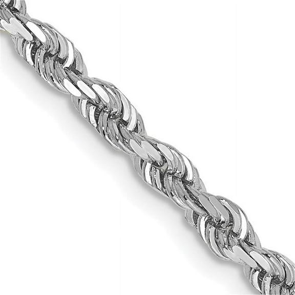Primal Gold 10 Karat White Gold 3.35mm Diamond-cut Quadruple Rope Chain