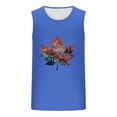 thumbnail image 4 of Camiseta sin mangas de cuello redondo para hombre, informal, a la moda, sin mangas, con estampado, cuello redondo, deportiva, de poliéster, 4 of 5