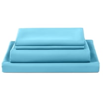 Lavish Home 4PC Microfiber Full Sheet Set with Pillowcases (Light Blue)