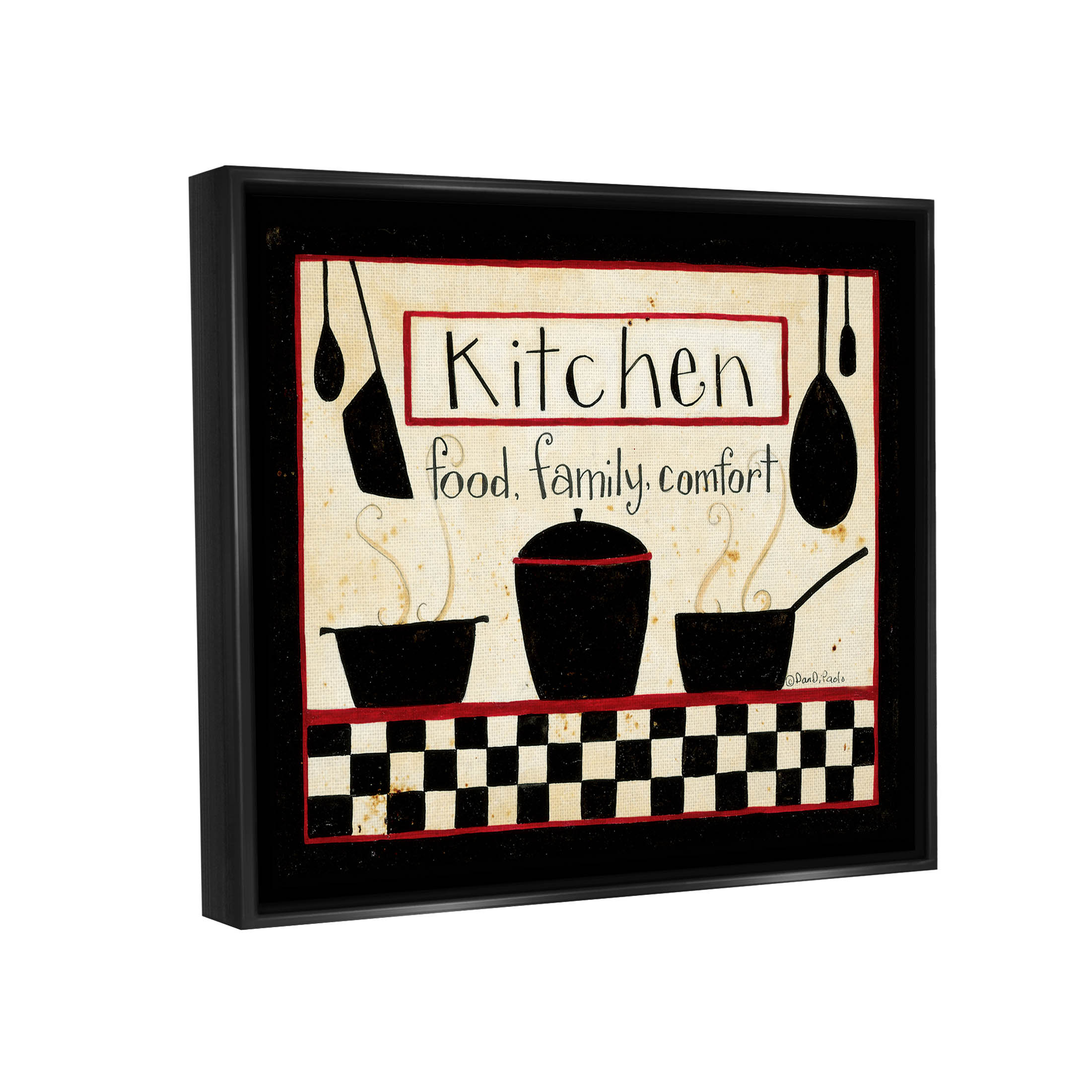 Kitchen Food Family Comfort Patterned Food & Beverage Graphic Art Jet Black Framed Art Print Wall Art