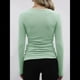 thumbnail image 4 of Camisetas Básicas Ajustadas Informales de Cuello Redondo y Larga Acanaladas para Mujer Verde L, 4 of 6