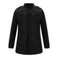 thumbnail image 3 of ohmzyzo Men's Wool Blend Coats Zipper Up Winter Warm Jakcet Single Breasted Business Windbreaker Pea Coat with Pocket Black XL, 3 of 4