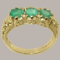 thumbnail image 2 of LBG British Made Traditional 9k Yellow Gold Ring with Natural Emerald Womens Promise Ring - 33 size options - Size 4.25, 2 of 5