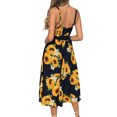 thumbnail image 3 of MAWCLOS Robe d'Été de Plage pour Femmes, Col Rond, Longue, Imprimé Floral, Robes Maxi Décontractées, Caftan Sans Manches à Fleurs S, 3 of 3