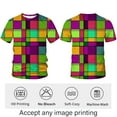 thumbnail image 3 of WHNBCW Novelty Men's Plaid T Shirt Funny Rainbow Checkered Graphic Tee Shirt, 3 of 7