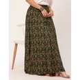 thumbnail image 5 of Moomaya Printed Maxi Skirt, Women's Elastic Waist Flowy Summer Long Skirt, 5 of 9