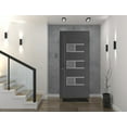 thumbnail image 3 of Front Exterior Prehung Metal-Plastic Door Frosted Glass | Manux 8933 Antracite Grey | Office Commercial and Residential Doors Entrance Patio Garage W32x80 Left-hand, 3 of 5