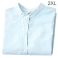 thumbnail image 1 of Camisa de mujer Blusa casual de manga larga con botones de color sólido, Azul cielo, XXL Jumpingount AP001197-11B, 1 of 7