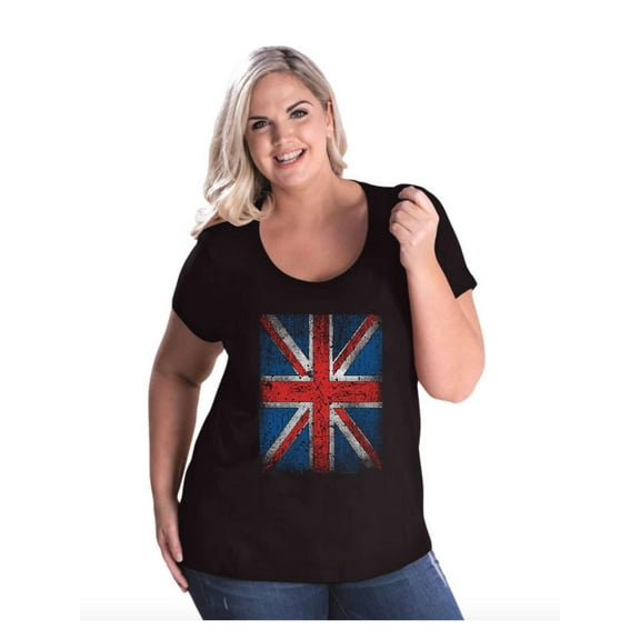 NIB - Women's Plus Size Curvy T-Shirt - Union Jack British Flag